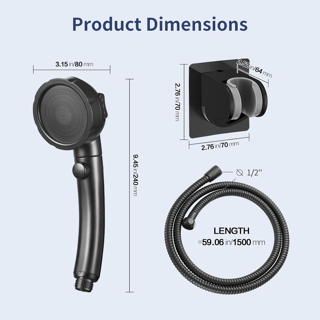 HANLIAN Hochdruck-Duschkopf mit Pause-Taste, 3 Sprühmodi, Duschkopf für Wohnmobil, Wassersparend, Ei