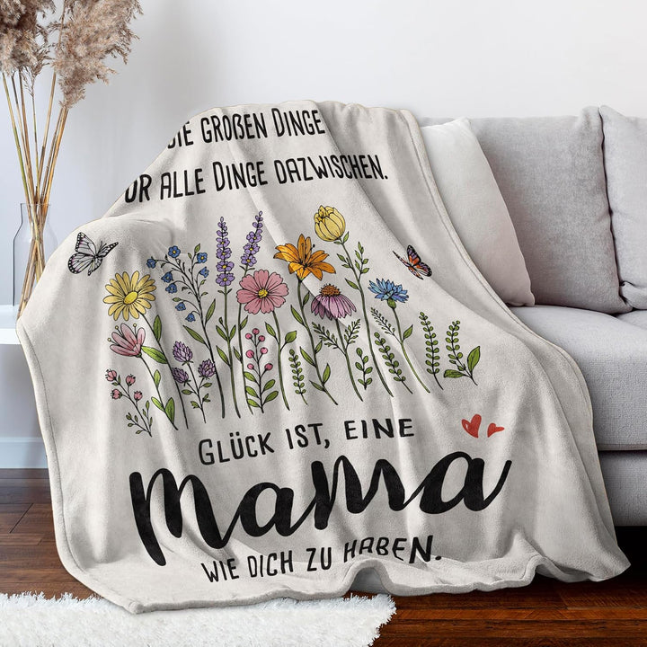 Mama Geburtstagsgeschenk, Dankeschön Geschenk für Mama Kuscheldecke