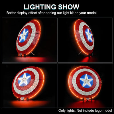 cooldac Led Licht Kit für Lego 76262 Marvel Captain Americas Schild Set (Nur Beleuchtung, Kein Lego)