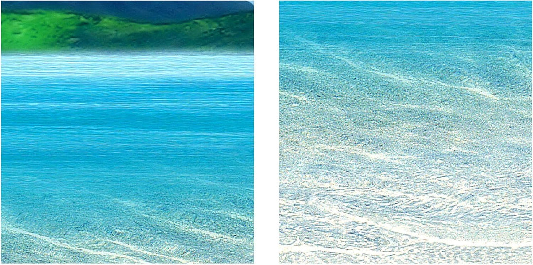 Runa Art Bild Schlafzimmer Wohnzimmer Strand Palmen 5 Teilig Meer Blau Beige Wandbilder auf Vlies Le