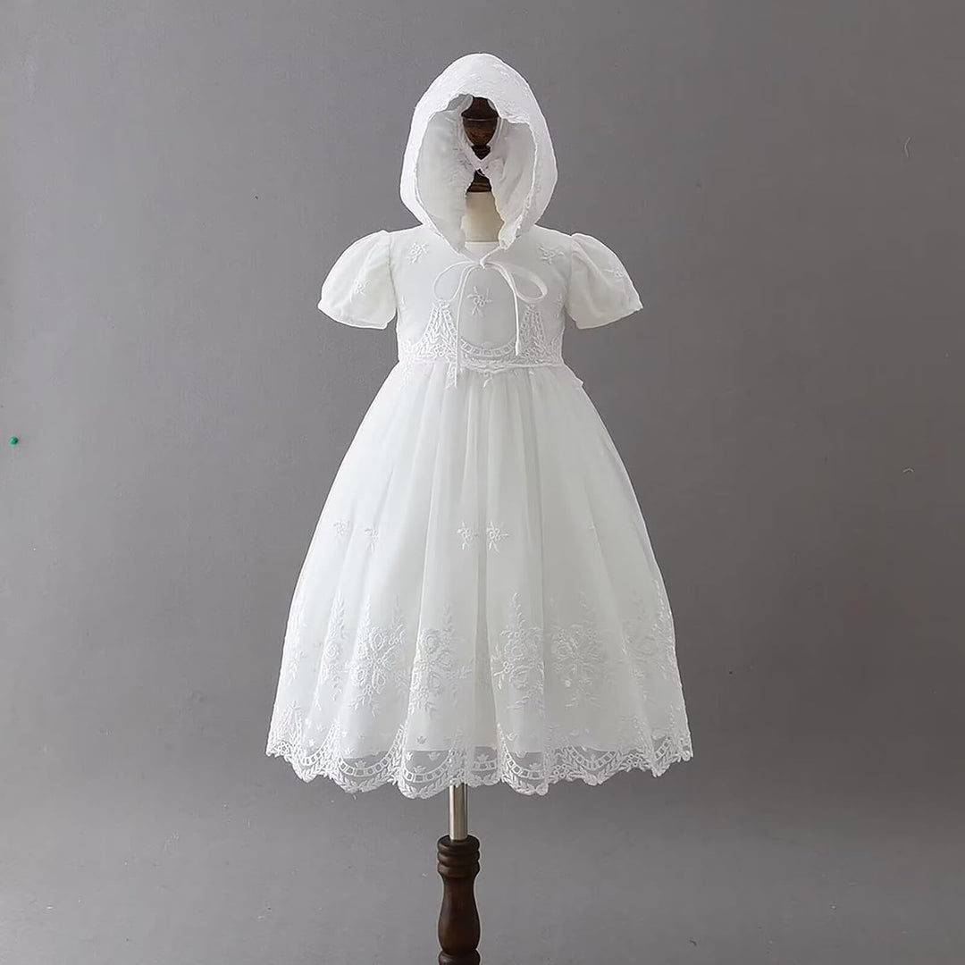 Baby Girl Taufkleid Lang Segenskleider Weiss Formale Brautkleider Besondere Anlässe Kleid für Neugeb