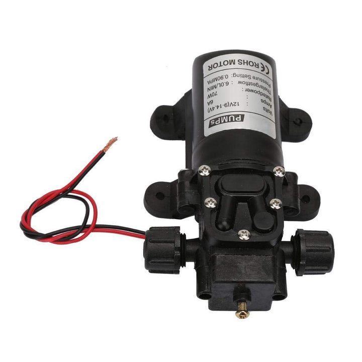 Vikye Wasserpumpe, DC 12V 70W, 6L/Min, Schwarz, Membranpumpe, Hochdruck, Reinwasserpumpe