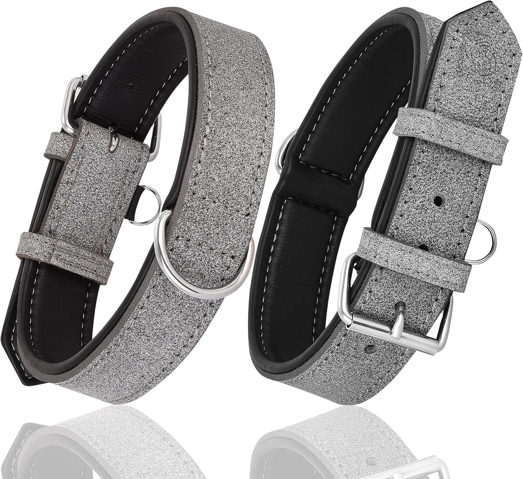 Riparo K-9 Hundehalsband, gepolstert, echtes Leder, verstellbar, strapazierfähig (XL: 4,5CM Breit fü