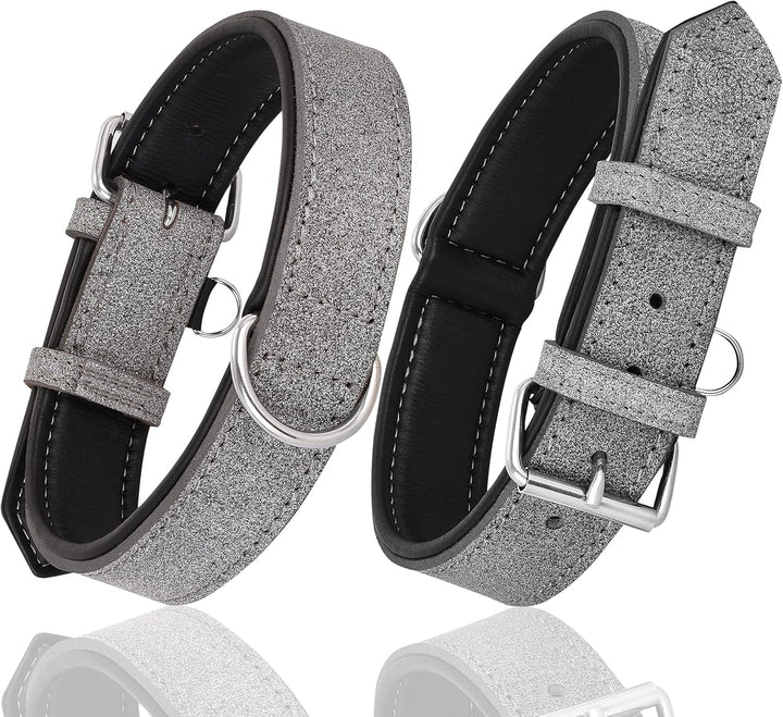 Riparo K-9 Hundehalsband, gepolstert, echtes Leder, verstellbar, strapazierfähig (XL: 4,5CM Breit fü