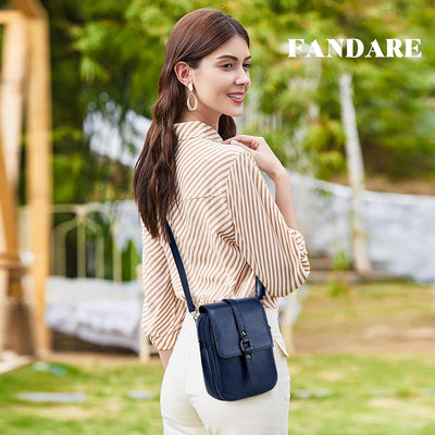 FANDARE Crossbody Tasche Damen Handy Umhängetasche Handtaschen Leder Schultertasche Frauen Handytasc