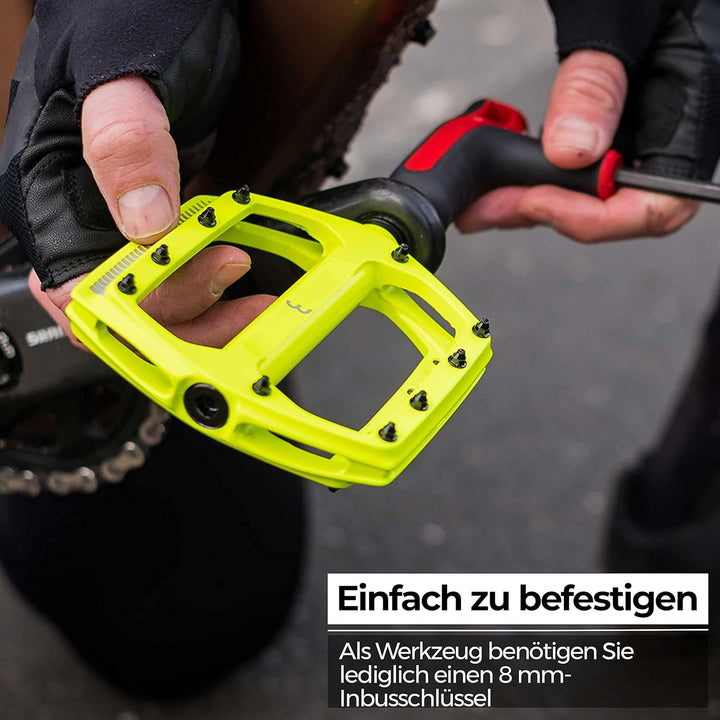 BBB Cycling Fahrrad Pedale mit Grosse Plattform Alu-Pedalkörper Auswechselbare Grip-Pins CoolRide BP