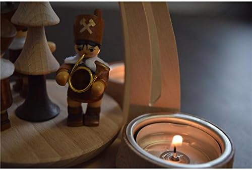 Tisch-Pyramide aus Buchenholz mit 3 Bergleuten, ca. 24 cm, Bergleute