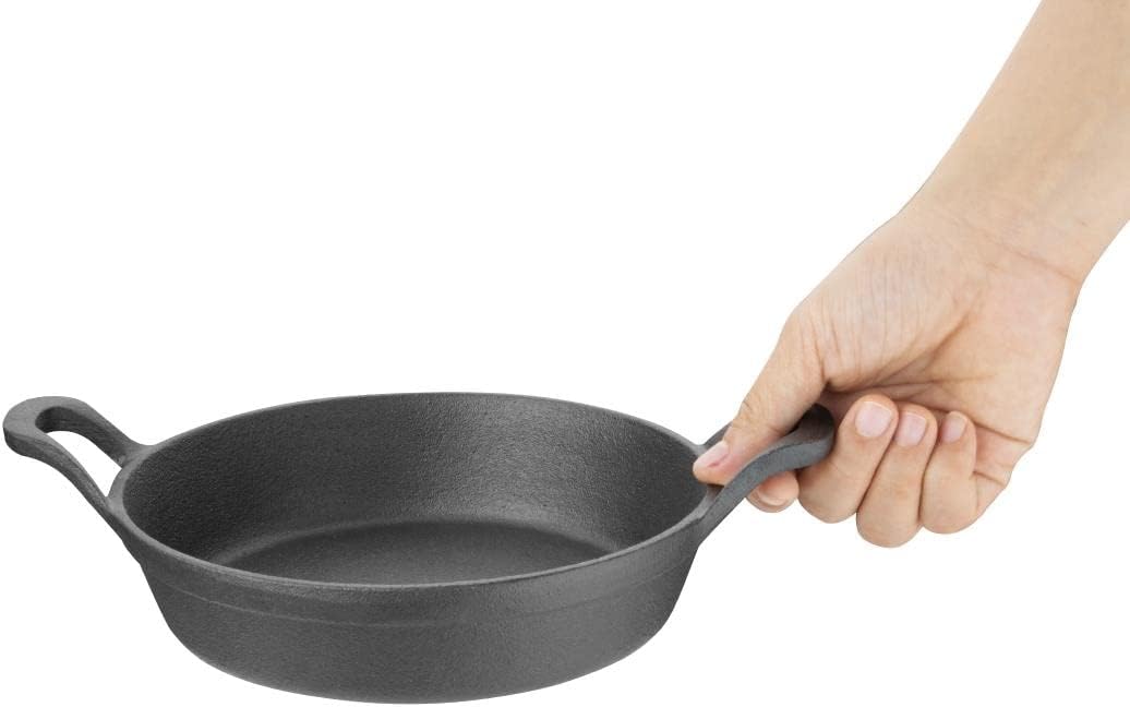 Olympia Runde Gusseisen-Ohrform, 760 ml/Grösse: 18 (Durchmesser) cm, glänzend schwarz, Induktionskom