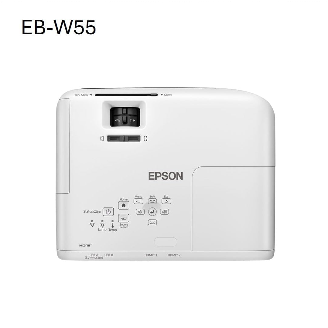 EPSON EB-W55 3LCD-Projektor HD-Ready (4.000 Lumen, 16:10, WXGA-Auflösung (1280x800 Pixel), WiFi, HDM