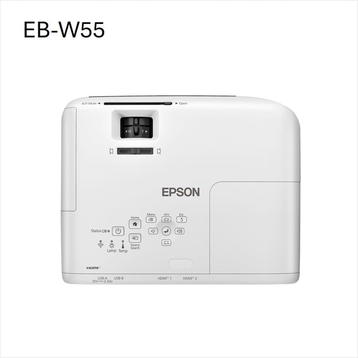 EPSON EB-W55 3LCD-Projektor HD-Ready (4.000 Lumen, 16:10, WXGA-Auflösung (1280x800 Pixel), WiFi, HDM