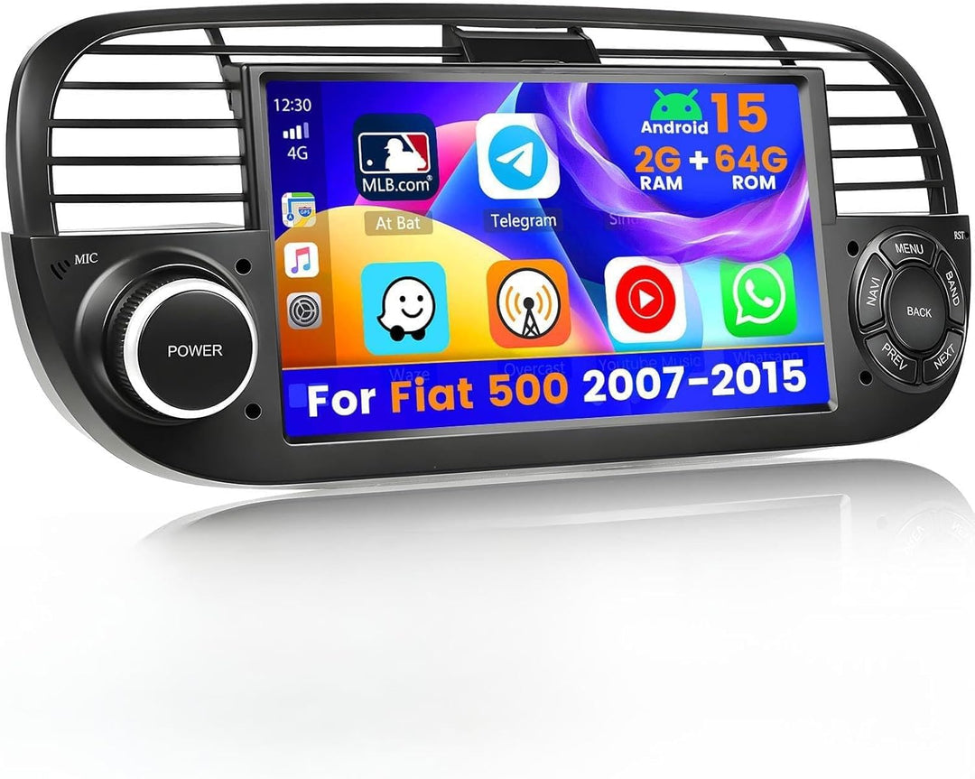 [2+64GB] Android 13 Autoradio, für FIAT 500 (2007-2015), Carplay AndriodAuto Wireless, Bildschirm To