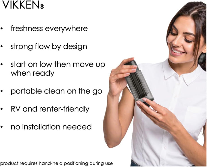 VIKKEN® Reise-Bidet, USB-Typ-C, elektrisch, wiederaufladbar, mobil, ultrastark, Wasserspray, persönl