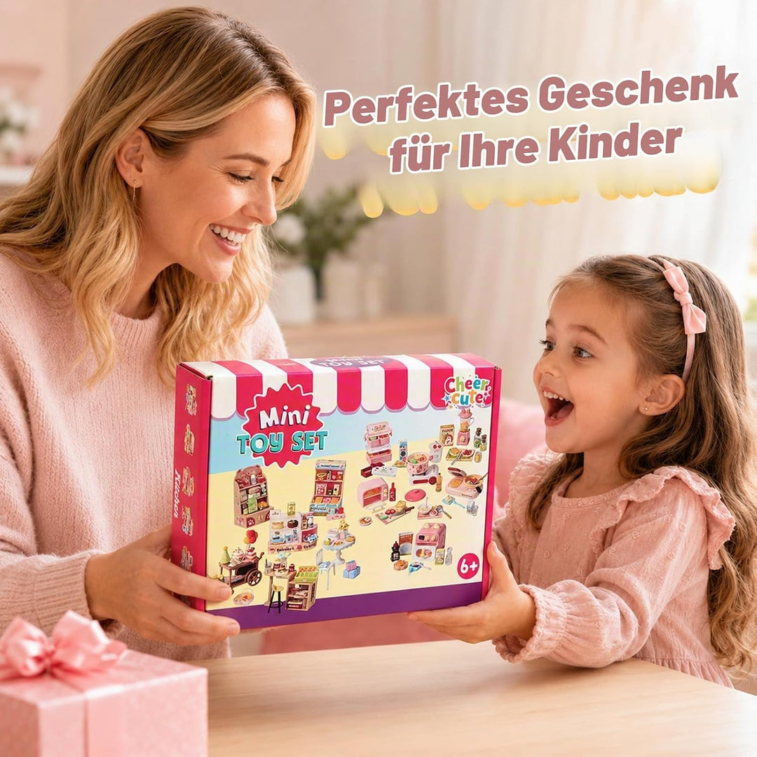 Miniküche Spielset 100+ Teile ab 3 Jahren - Puppenhaus Kochspielzeug, Küche
