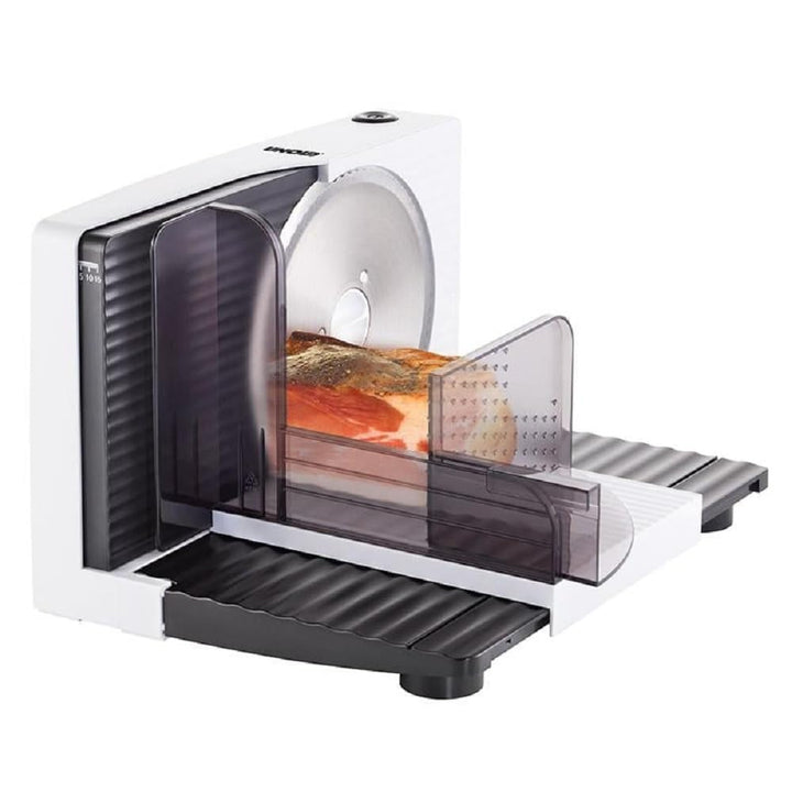 Unold 78860 ALLESSCHNEIDER Curve White, 100 W, zusammenklappbar, Edelstahlmesser, Edelstahl,