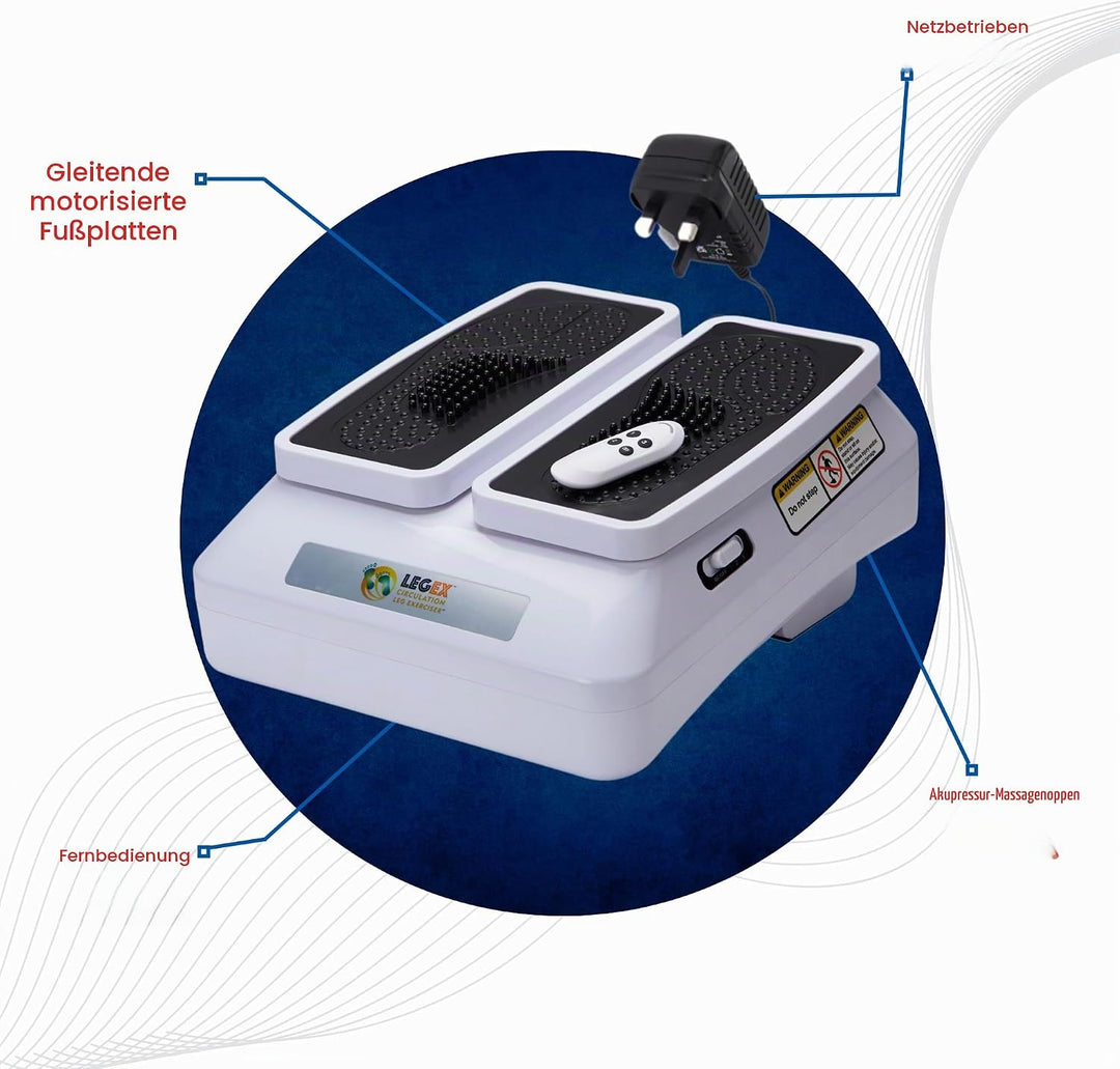 BioEnergiser Leg Exerciser Pro Bein-Trainer I passives Training für Jung &amp; Alt - 3 Stufen - inkl. Fe