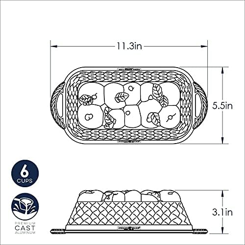 Nordic Ware Kastenform, Apfelkorb, für 6 Tassen, bronzefarben