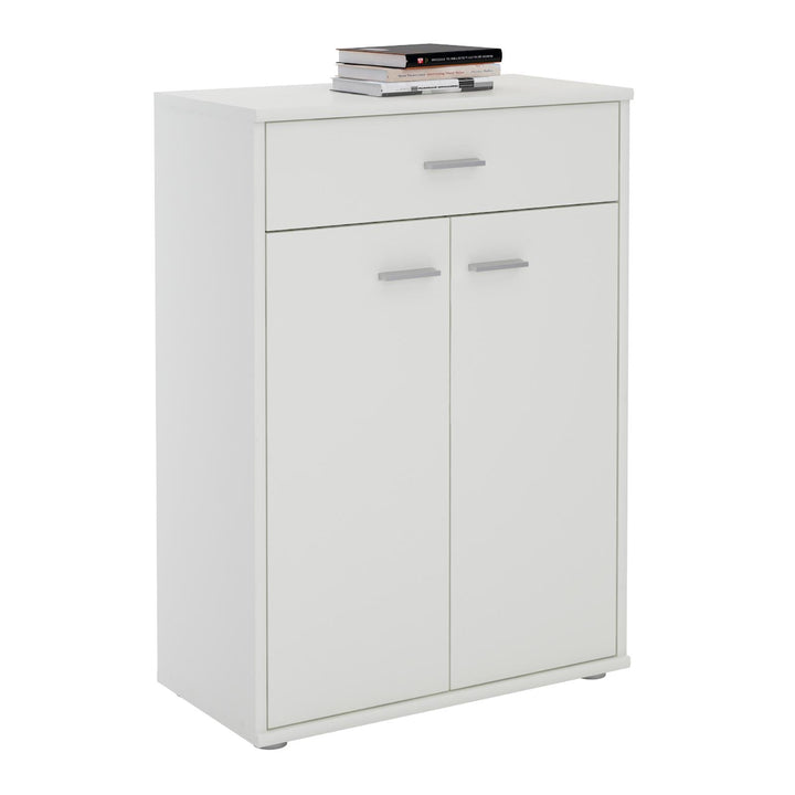 CARO-Möbel Kommode Sideboard Schrank Tommy in weiss, Anrichte Highboard mit Schublade und 2 Türen, W