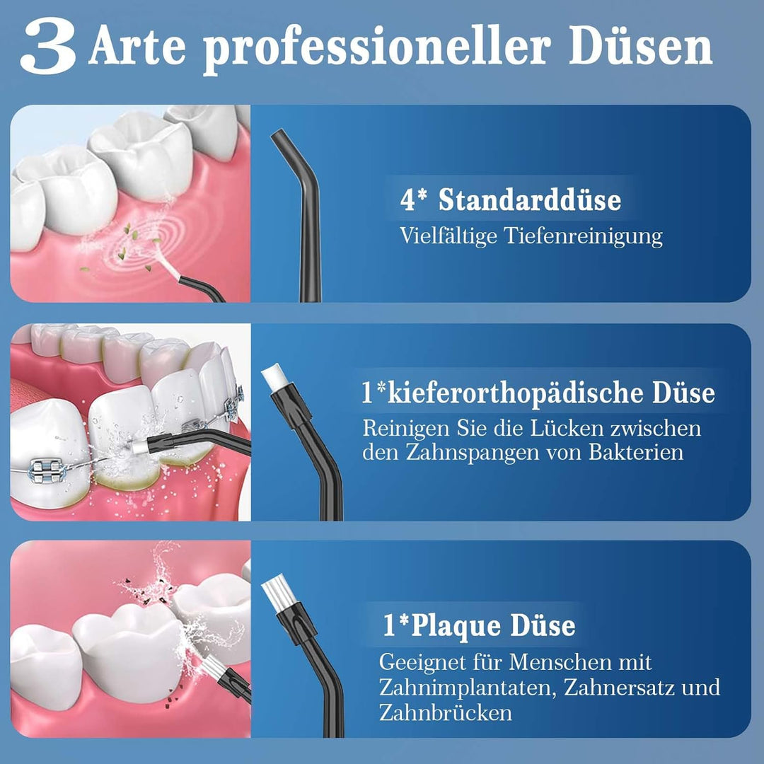 SURFOU Munddusche Kabellos Water Flosser, Elektrische Zahnseide Oral Irrigator for Teeth Zahndusche