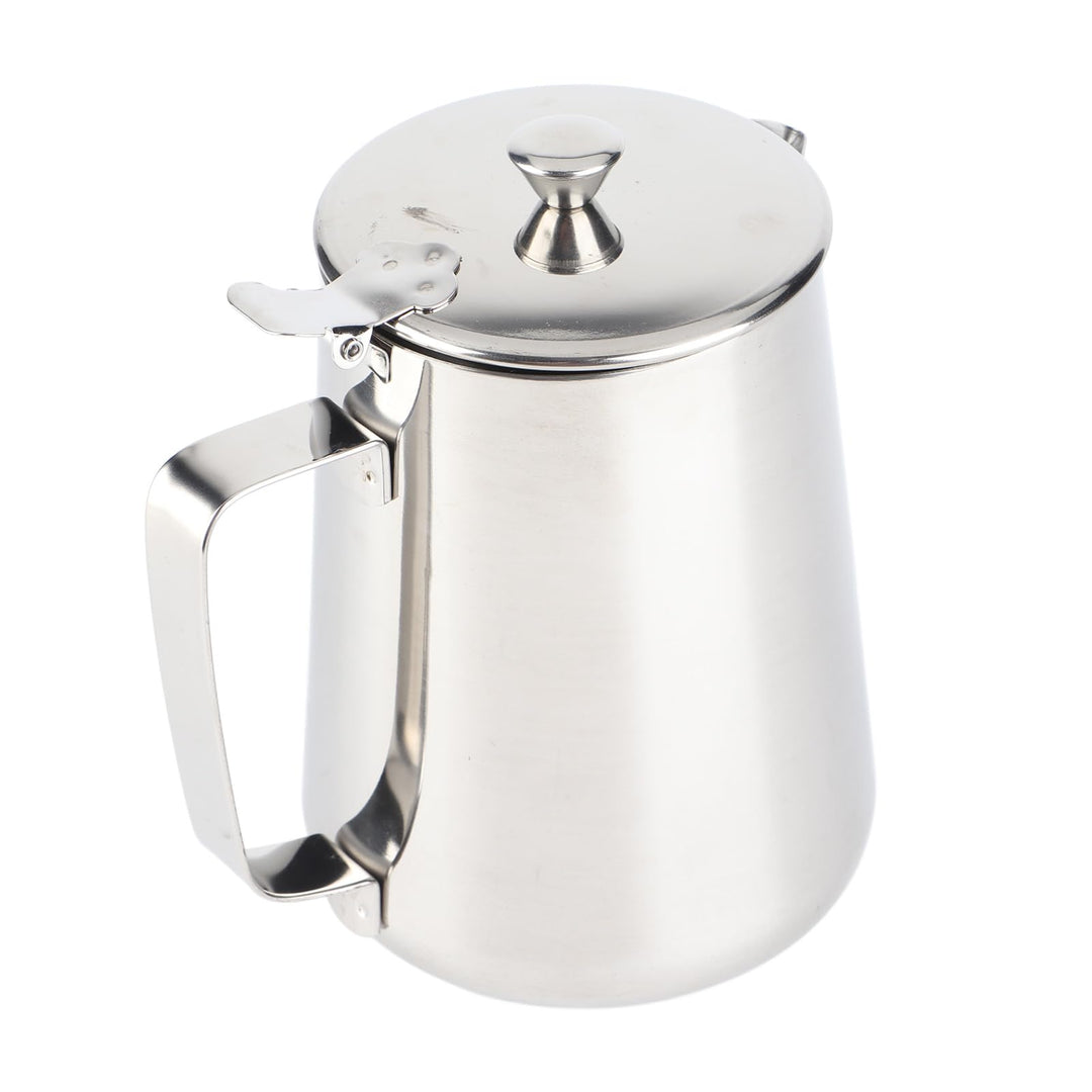 Milchkännchen mit Deckel, Milchkännchen, Milchschaumbecher, Schaumkrug, Milchkännchen, Edelstahl, Mi