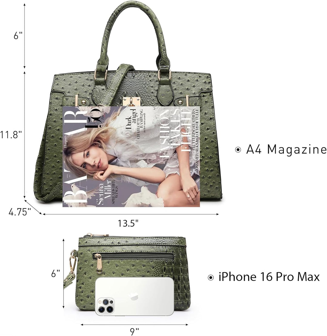 Dasein Women Handbags and Purses Ladies Shoulder Bag Top Handle Satchel Tote Work Bag with Matching