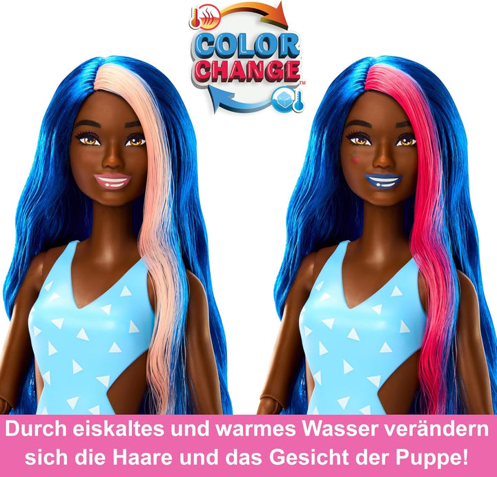 Barbie Pop Reveal Fruit - Puppe mit blauen Haaren im Fruchtpunschduft, 8 Überraschungen, duftendes S