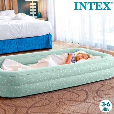 Intex, Kinderreisebett, aufblasbare Matratze, Luftbett mit Pumpe, Minzgrün, 3-6 Jahre