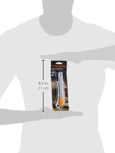 Fiskars Profi-Cuttermesser aus Metall, 18 mm, Orange/Metall, 1004617 (Packung mit 2) 18 mm (Packung