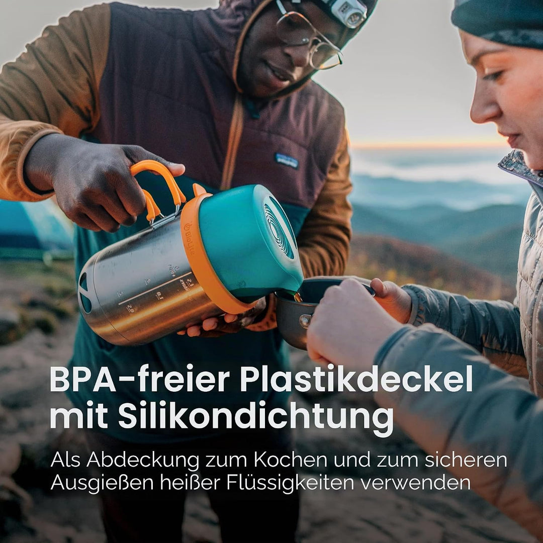 BioLite, CampStove KettlePot & Kaffee Set, Edelstahl Kochgeschirr Zubehör für Camping & Outdoor
