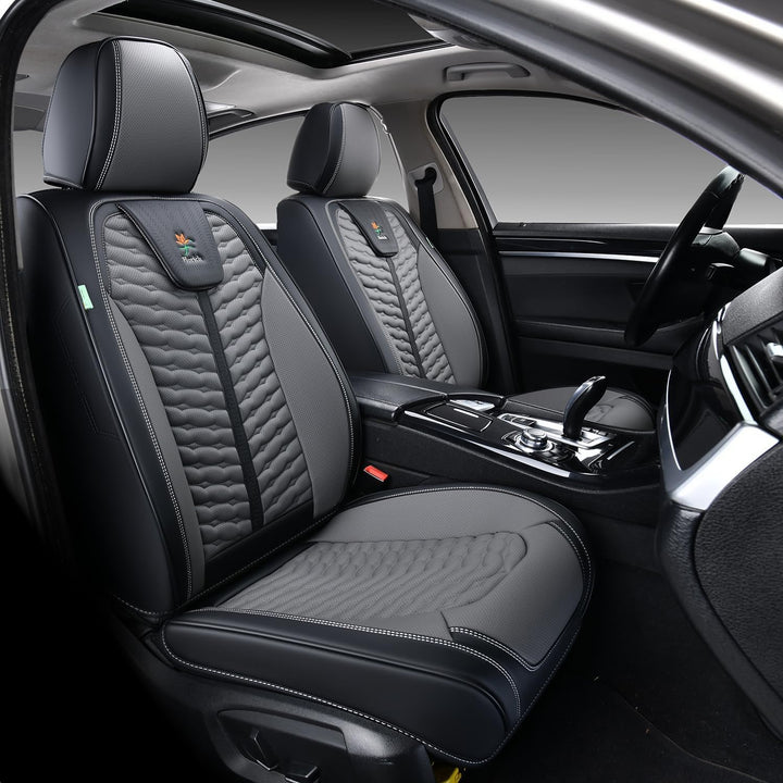 FLORICH Autositzbezüge, Premium Leder Vorder und Rücksitzbezüge, 5 Stück, universelles Auto-Innenaus