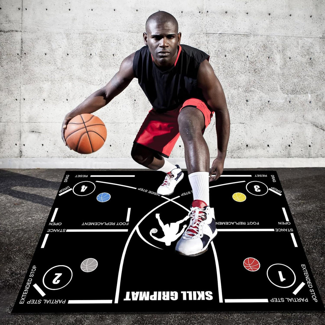 Basketball Trainingsmatte - 120 X 86 Cm Rutschfeste Gummibasketballpads Für Training, Dribbelkontrol
