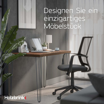 HOLZBRINK - Tischbeine aus Metall | Möbelfüsse | Schreibtischbeine | Metallfüsse | Perfekt für Zu Ha