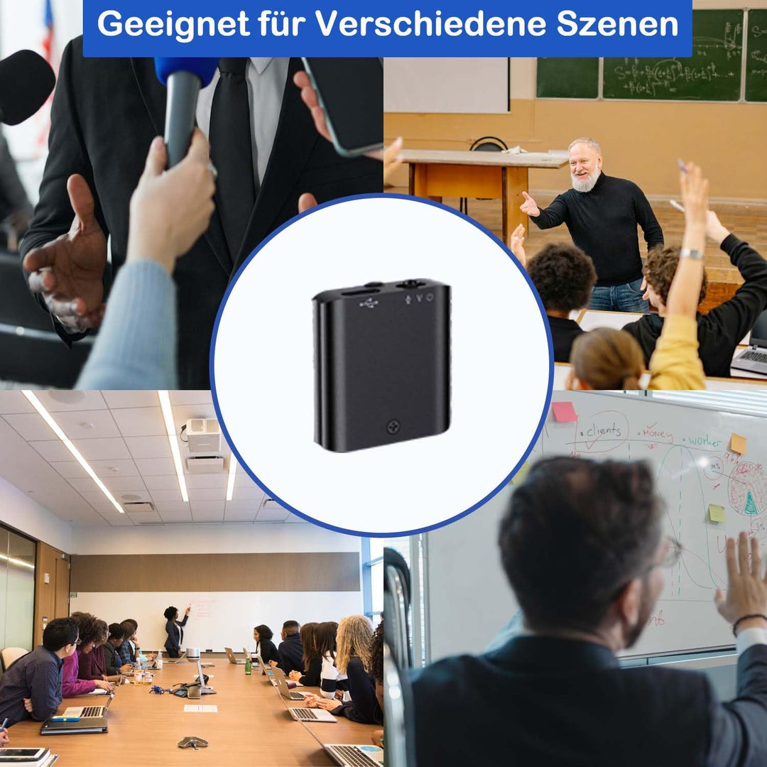 Mini Sprachrecorder, 16 GB, MP3-Wiedergabe, Magnet und Sprachaktivierung, USB-wiederaufladbare Voice