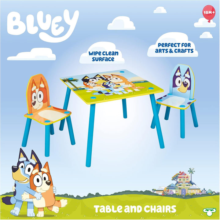 Bluey Set mit 2 Stühlen, Tisch 43,5 cm (H) x 63 cm (B) x 63 cm (T)
