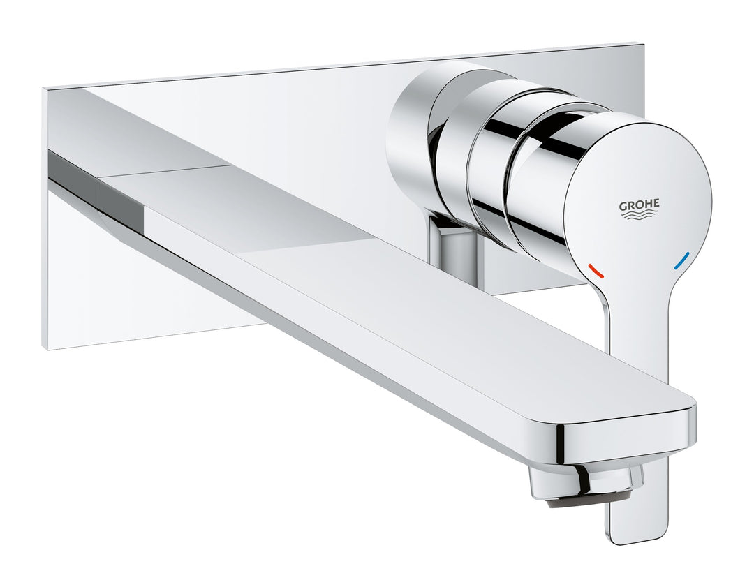 GROHE Lineare, Waschtischarmatur für die Wandmontage, wassersparend (2-Loch Wasserhahn für das Bad,
