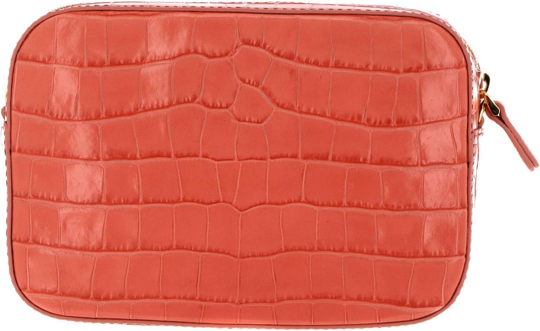 Coccinelle Leder Umhängetasche Mini Bag Croco Leather Geranium, Geranium