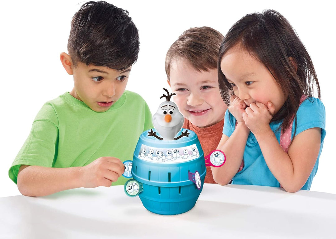 TOMY T73038 Pop Up Olaf Kinder Brettspiel, Familien- und Vorschulkinderspiel, Action-Spiel für Kinde