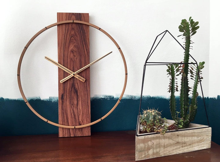 NeXtime Wanduhr "CARL", lautlos, aus Holz, Braun, 58,2 x 50,8 cm