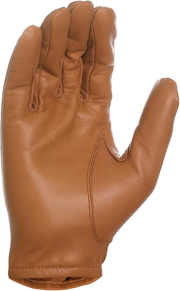 Harssidanzar Herren dünne ungefütterte Lederpolizeihandschuhe GM031EU1 S Bräunen, S Bräunen