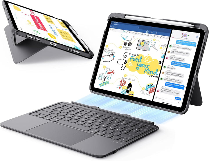 ESR iPad Air 11" (M3/M2) & 5./4. Gen Flex Hülle mit Tastatur, ultraleichte magnetische abnehmbare Ke