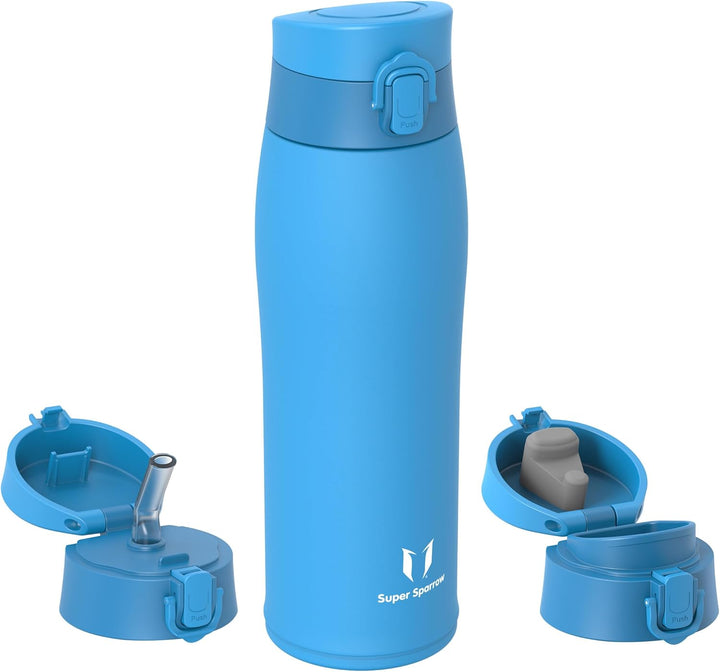 Super Sparrow Trinkflasche Edelstahl 18/8 - Trinkbecher - 750ml - BPA-Frei, Auslaufsicher Thermobech
