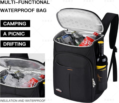 QINGLOU 25L Kühl Rucksack Kühlrucksack Kühltasche Picknicktasche Gross Isoliert isolierte Kühltasche