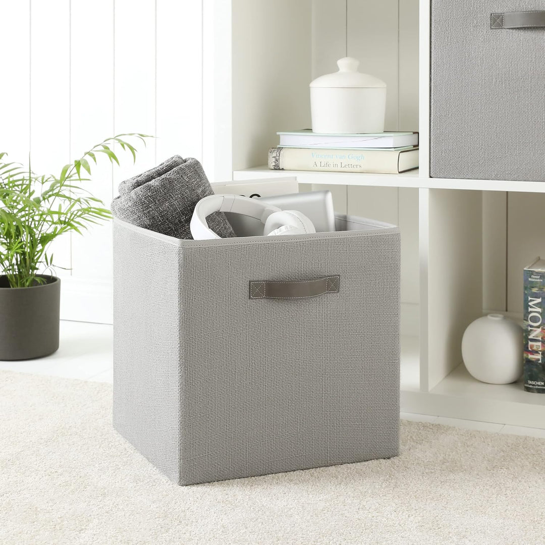 Ocean Home Textile Natürlich Grau Jute Aufbewahrungsbox, Faltbare Aufbewahrungswürfel 33x30x33 cm 33