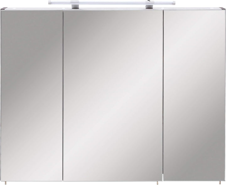 Schildmeyer Bello Spiegelschrank, Holzdekor, Steingrau, 90.0 x 16.0 x 75.0 cm 90 cm Single, 90 cm Si