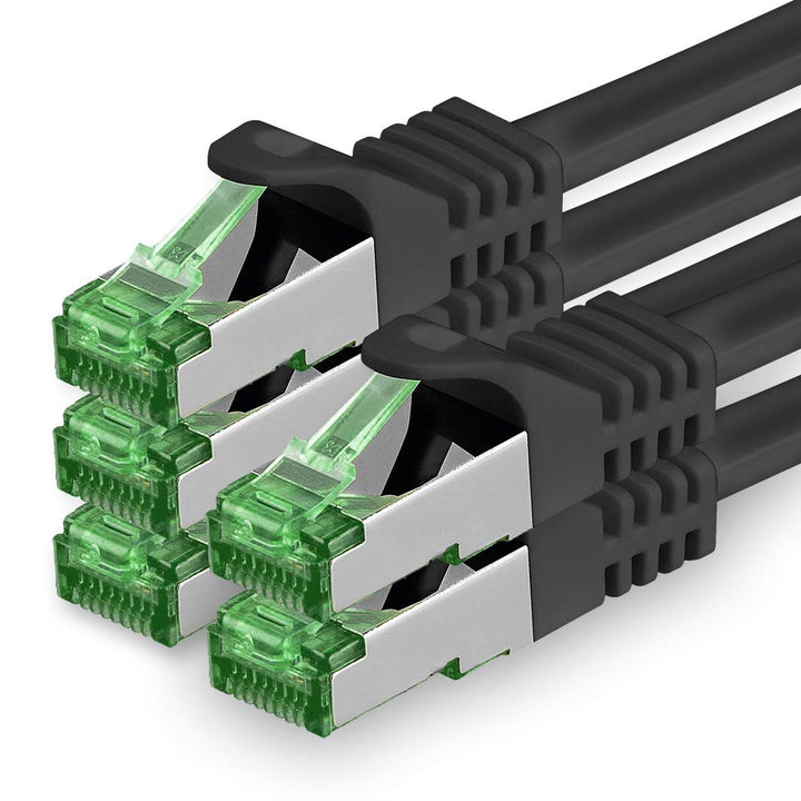 1aTTack.de 10 M Cat.7 Netzwerk-Kabel 5 Stück Cat7 Patch-Kabel Lan-Kabel Ethernet RJ45 10 Gbit/s (All