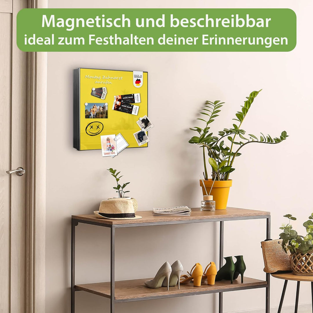 banjado Grosser Schlüsselkasten Metall - Schlüsselbox 30x30cm mit 32 Haken - Schlüsselkasten modern