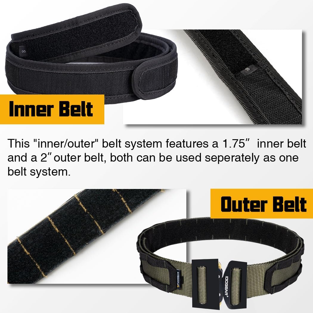 IDOGEAR 2 Zoll Taktischer Gürtel Combat Schnellverschlussschnalle Rigger Gürtel im Militärstil Molle