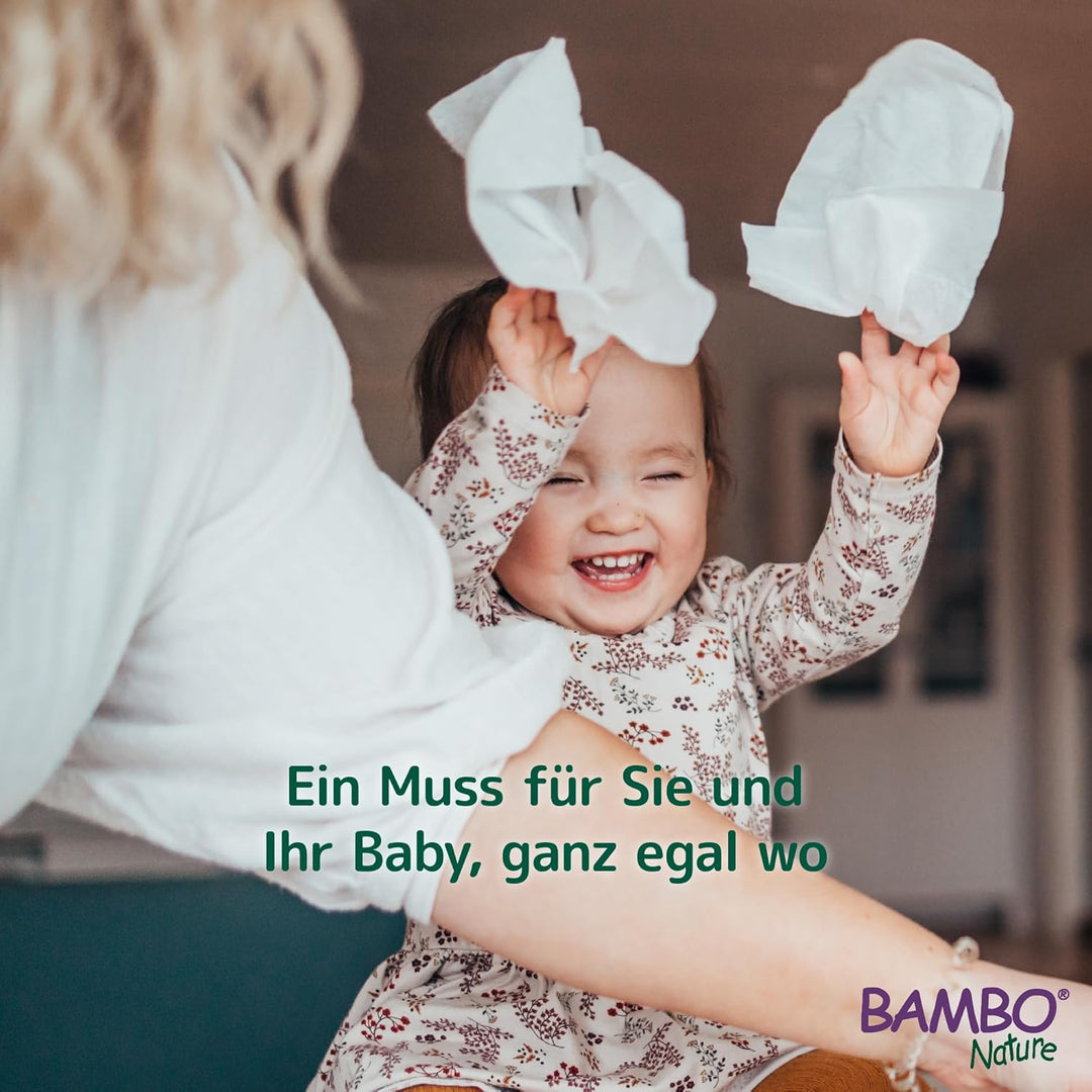 Bambo Nature plastikfreie Baby-Feuchttücher 50 Stück–1 Packung | Feuchtigkeitsspendende Baby-Feuchtt