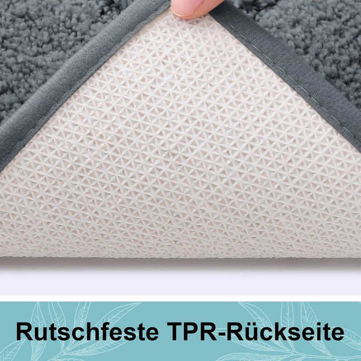 Homaxy Mikrofaser Badezimmerteppich rutschfest Waschbar Badematte Weiche Badteppich Wasserabsorbiere