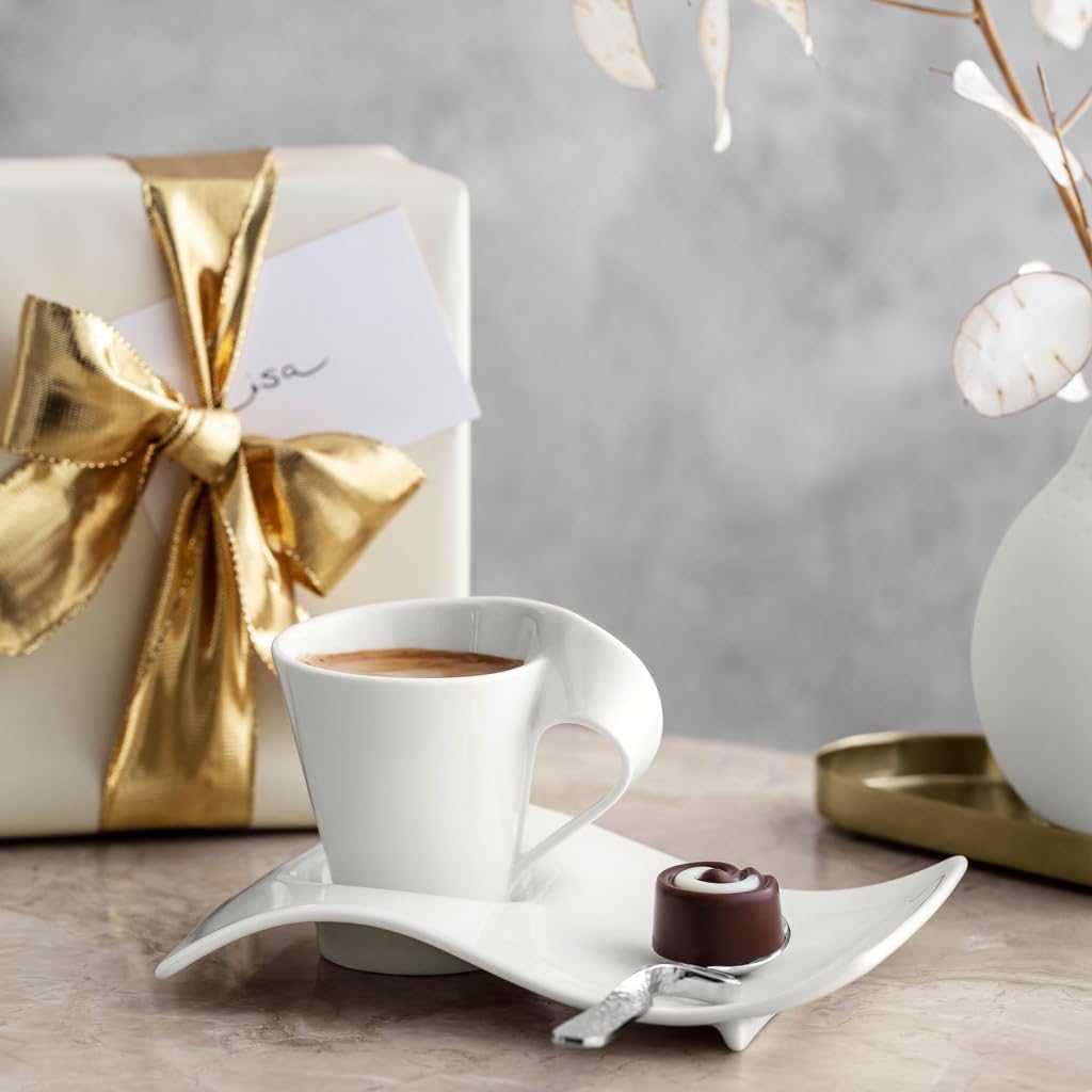 Villeroy &amp; Boch – NewWave Caffè Espresso-Set inkl. Löffel, 3 teilig, Geschirr Set für eleganten Kaff