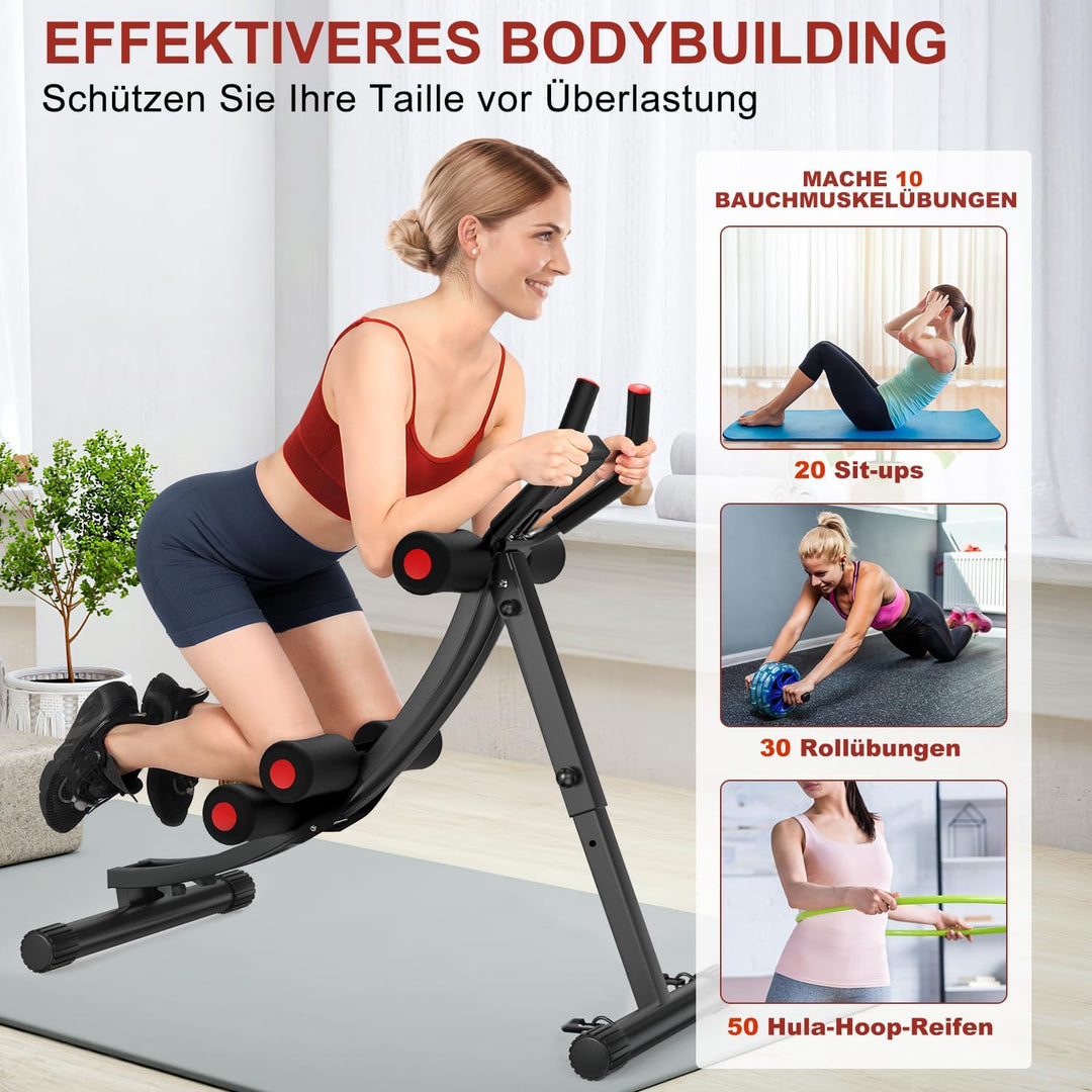 Bauchtrainer für zuhause, Verstellbarer Bauchmuskeltrainer Sportgeräte zuhause, Bauch Trainingsgerät